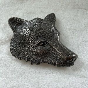 3D Wolf Head Metal Belt Buckle.